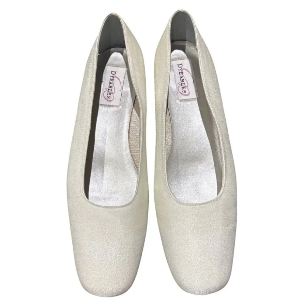 Satin Dyable Pumps Shoes Size 8.5W